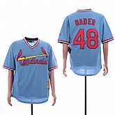 Cardinals 48 Harrison Bader Light Blue Throwback Cool Base Jersey Sguo,baseball caps,new era cap wholesale,wholesale hats